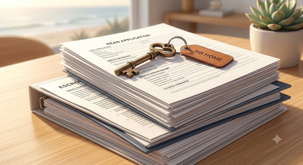 The goal! A neat stack of documents represents the hard work, but that key makes it all worth it. We help you cut through the red tape so you can get to the good part.