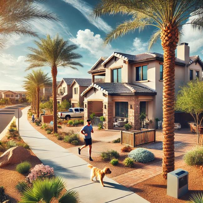 Beautiful suburban neighborhood in Goodyear, AZ