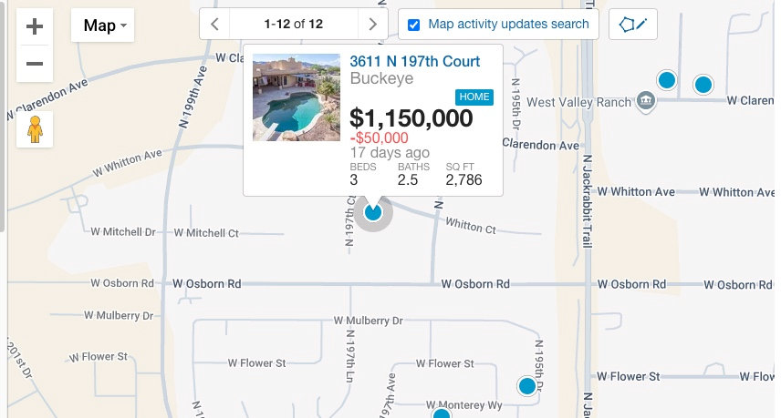 map search your favorite homes in buckeye arizona