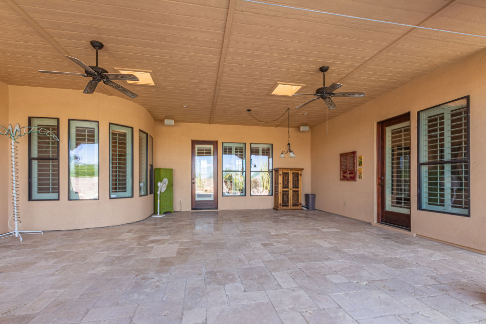 view of large outdoor living space - covered patio - rv garage home in buckeye arizona