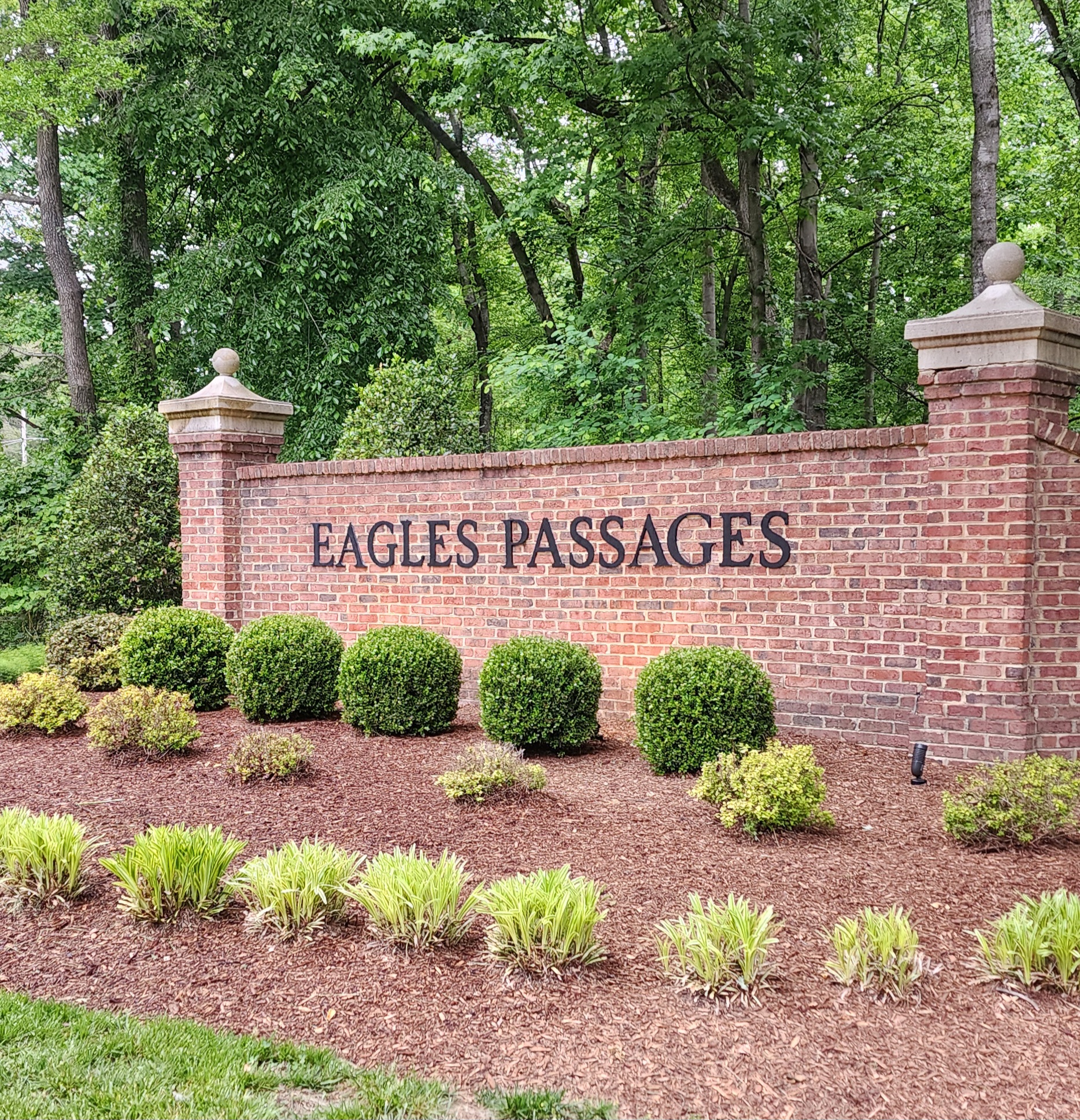 Entrance sign for the Eagles Passages community in Davidsonville Maryland