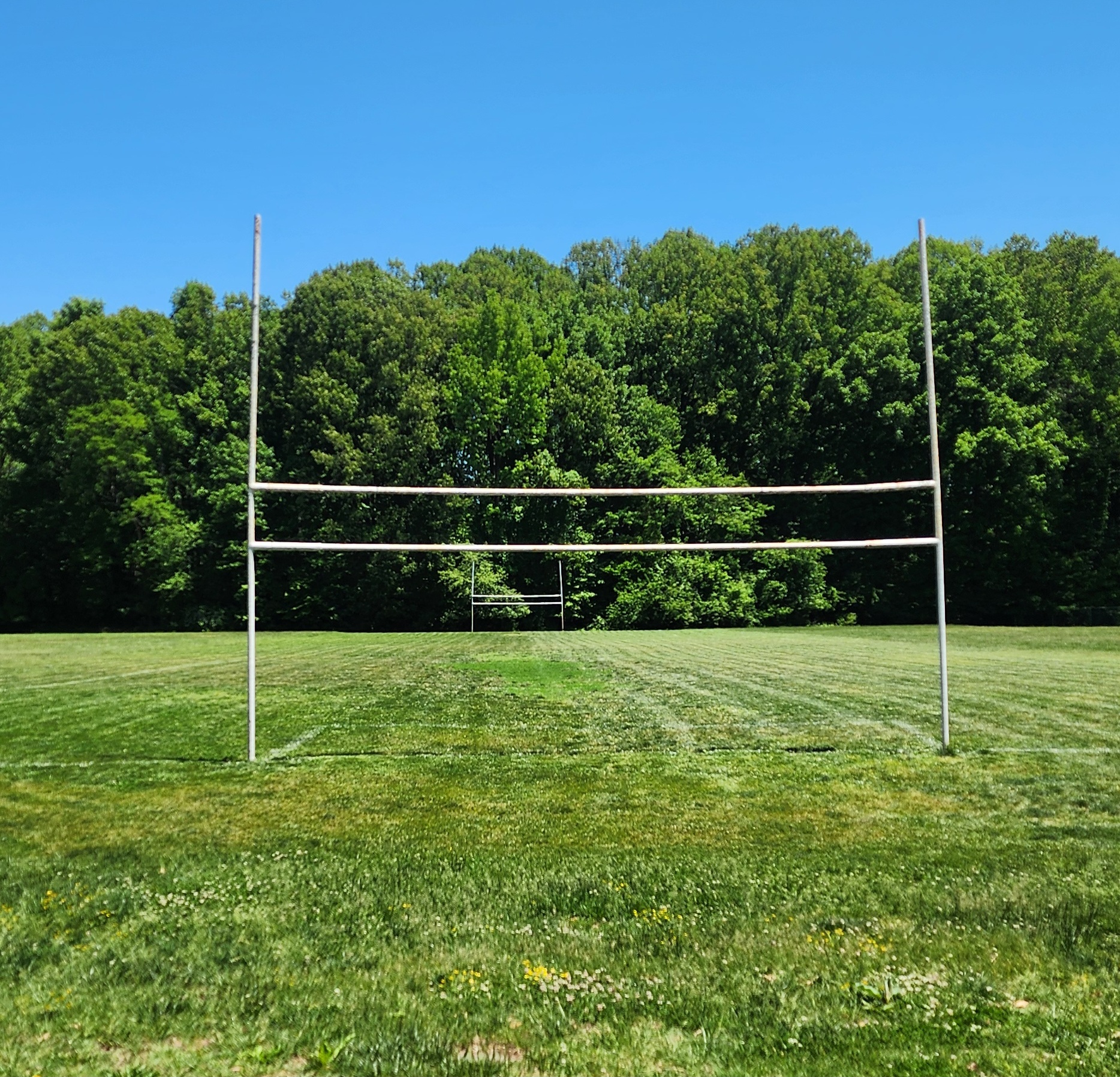 Athletic field with goal posts at Foxhill Park in Bowie MD