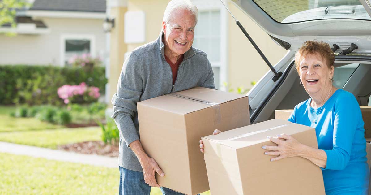Retired couple moving into a new home in Maryland
