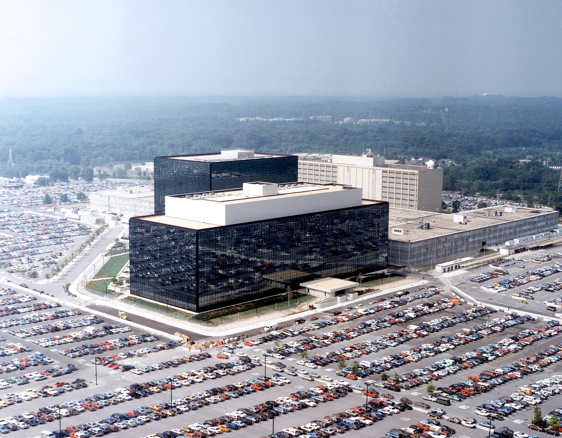 Aerial view of NSA headquarters at Fort Meade Maryland