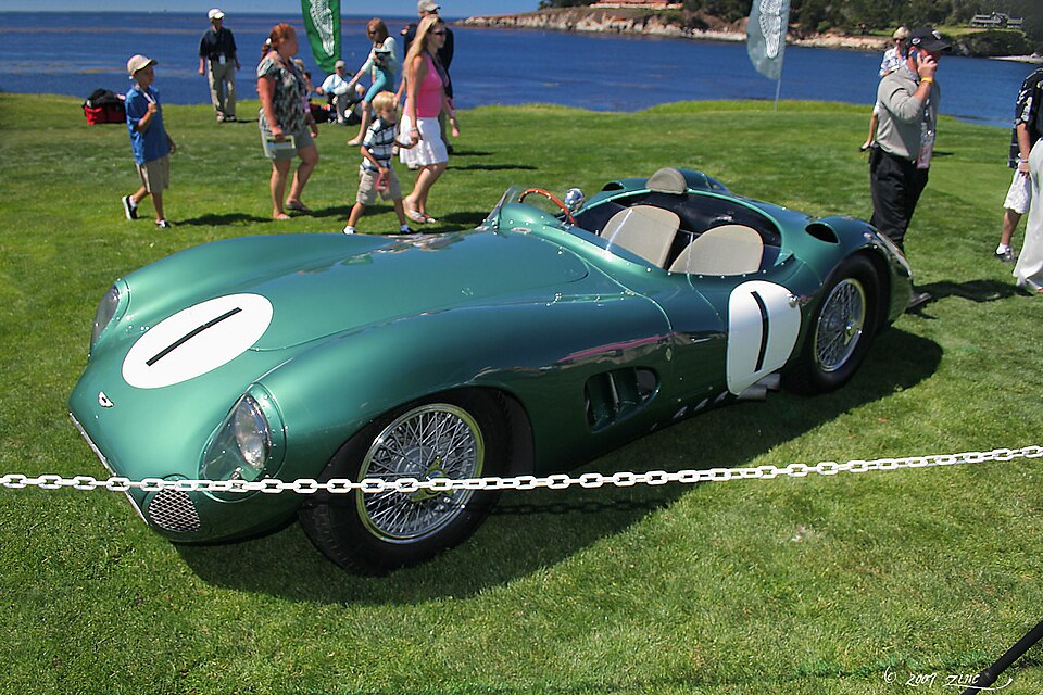 Aston Martin DBR1/1 at Pebble Beach. DBR1/1 sold at RM Sotheby's Monterey in 2017 for $22.55 million. Photo: Rex Gray / Wikimedia Commons, CC BY 2.0.