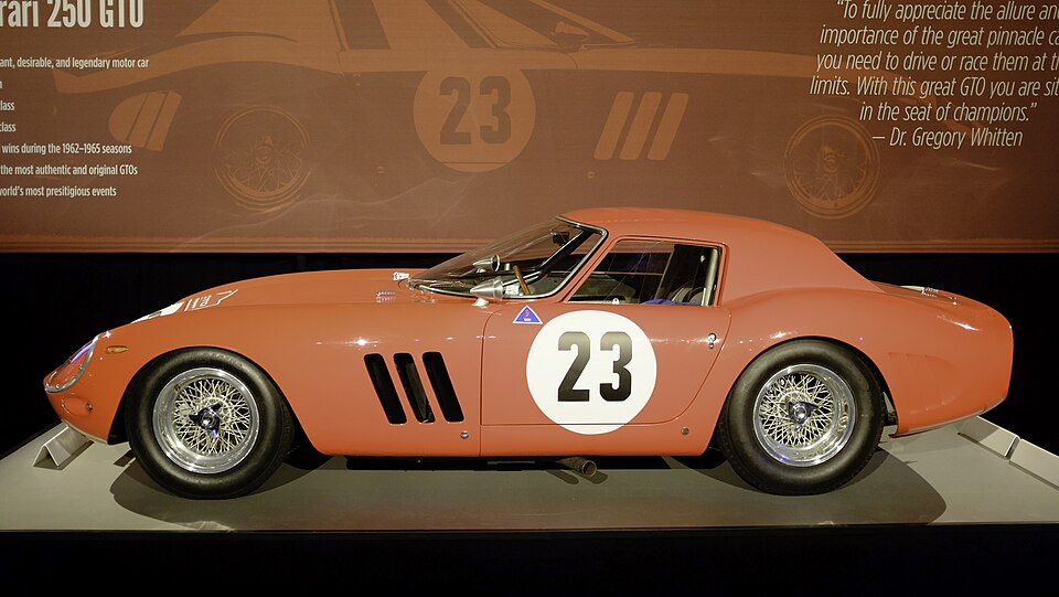 Ferrari 250 GTO chassis 3413 GT on display at RM Sotheby's Monterey in 2018. It later sold for $48.405 million. Photo: Prova MO / Wikimedia Commons, CC BY-SA 4.0.