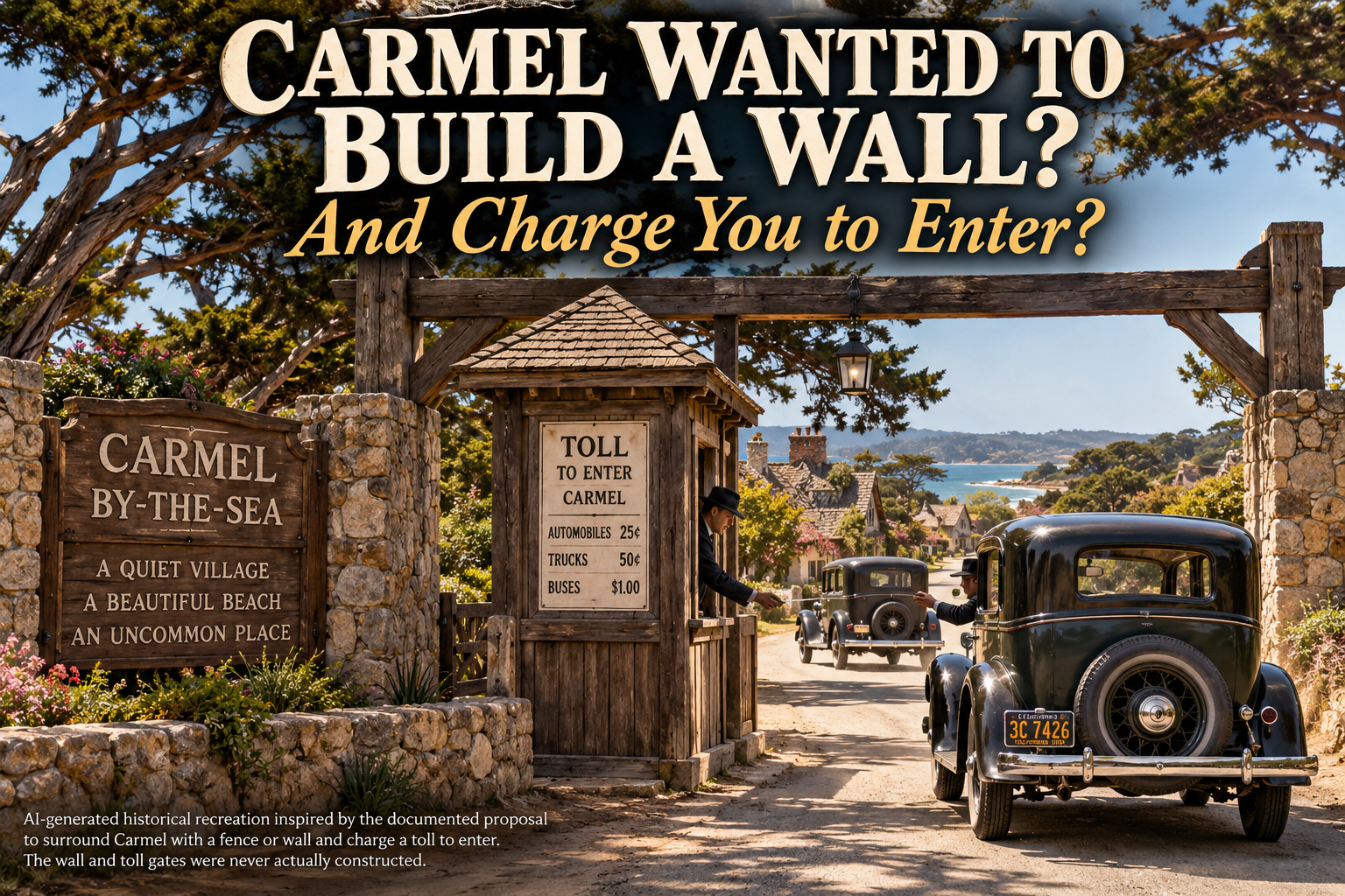 What if you had to pay to come into Carmel-by-the-Sea?