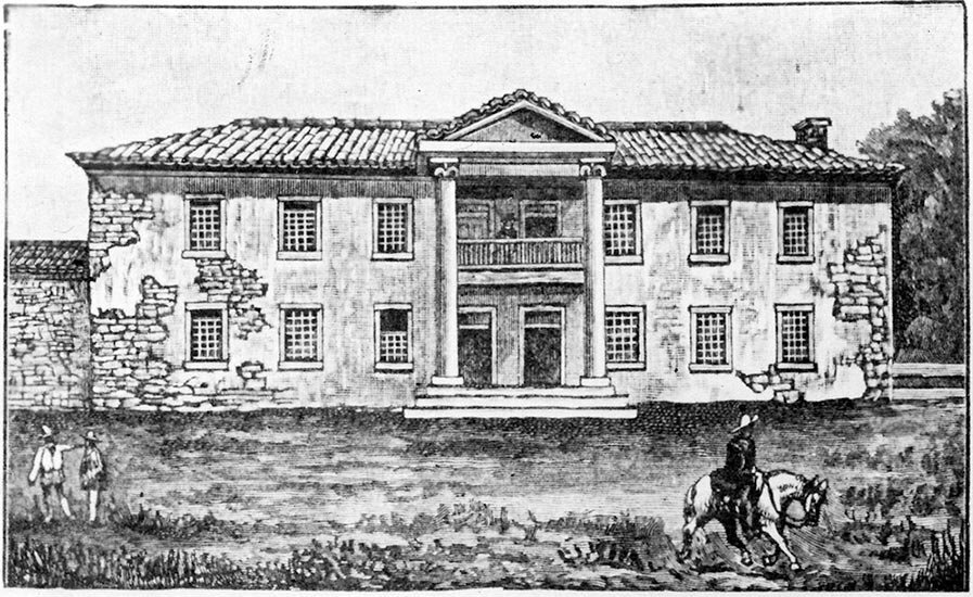 Oldest known image of Colton Hall in Monterey, CA