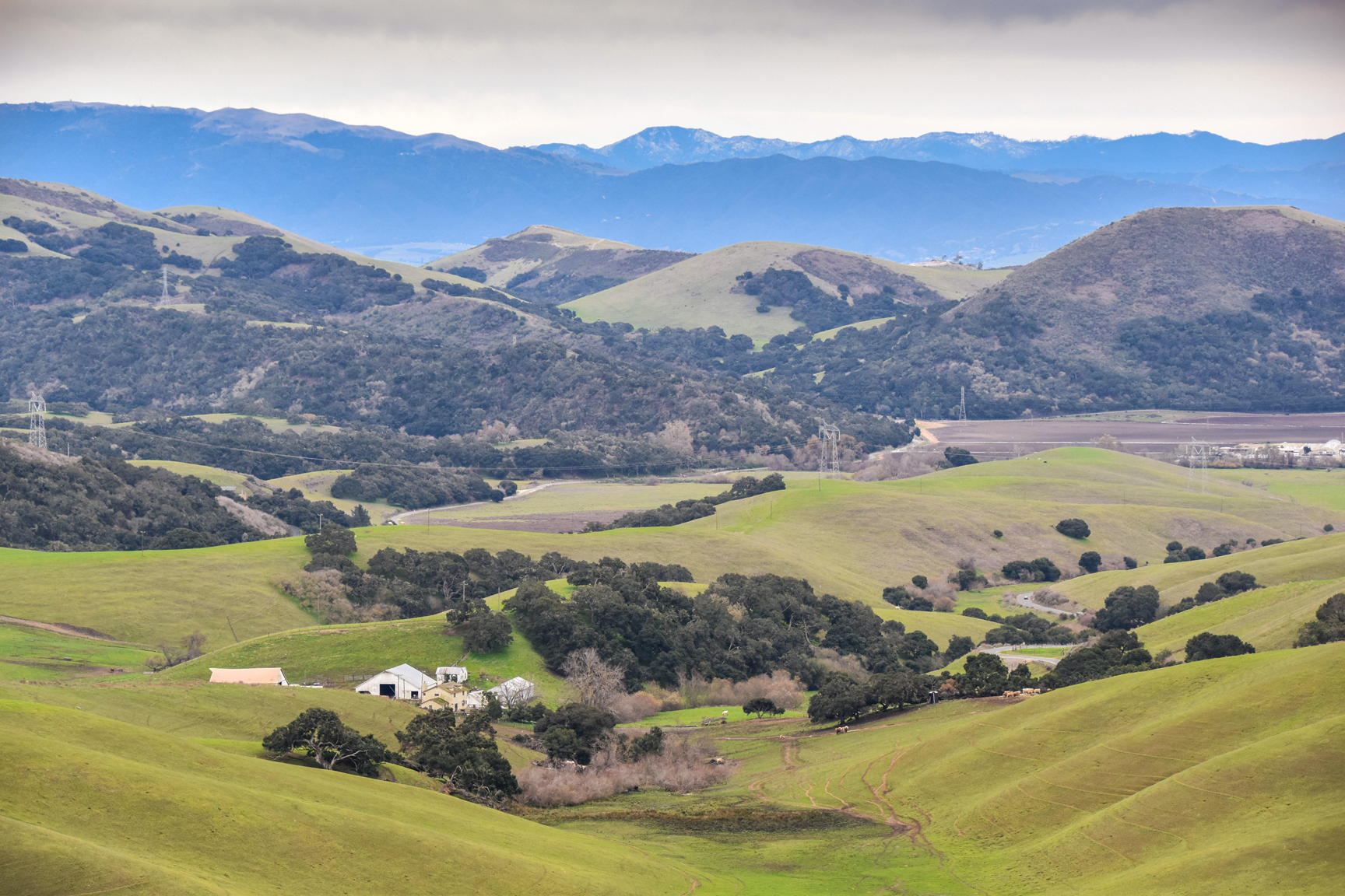 Carmel Valley Village rolling hills and oak trees