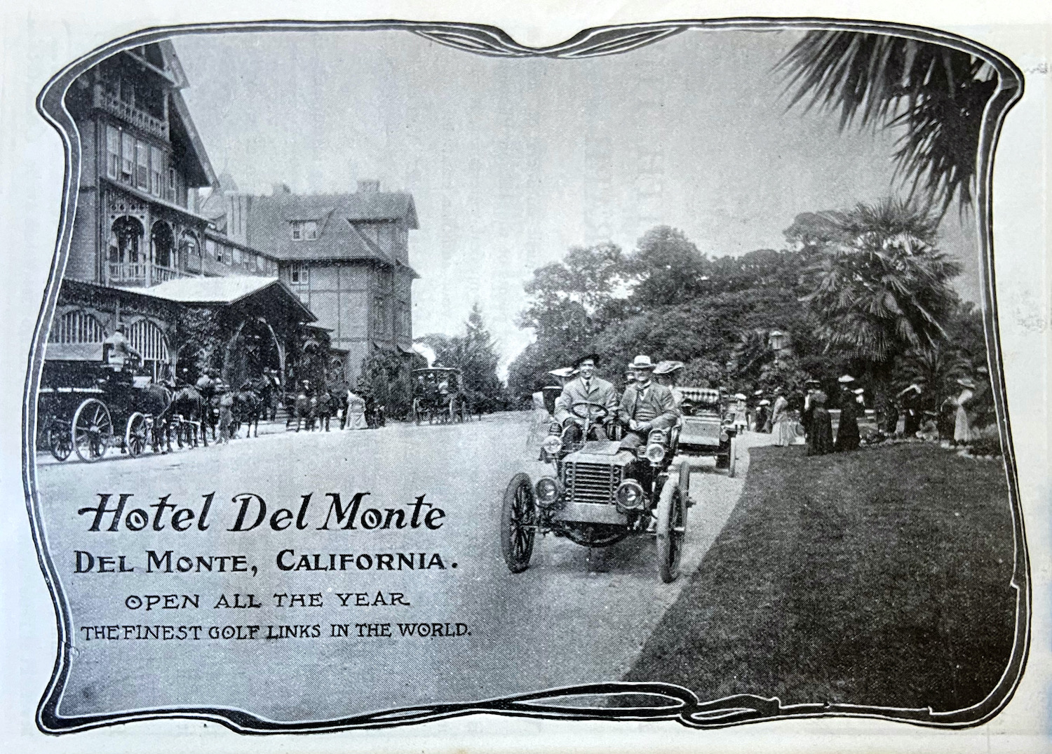 The original 17 Mile Drive by automobiles and horse drawn buggies