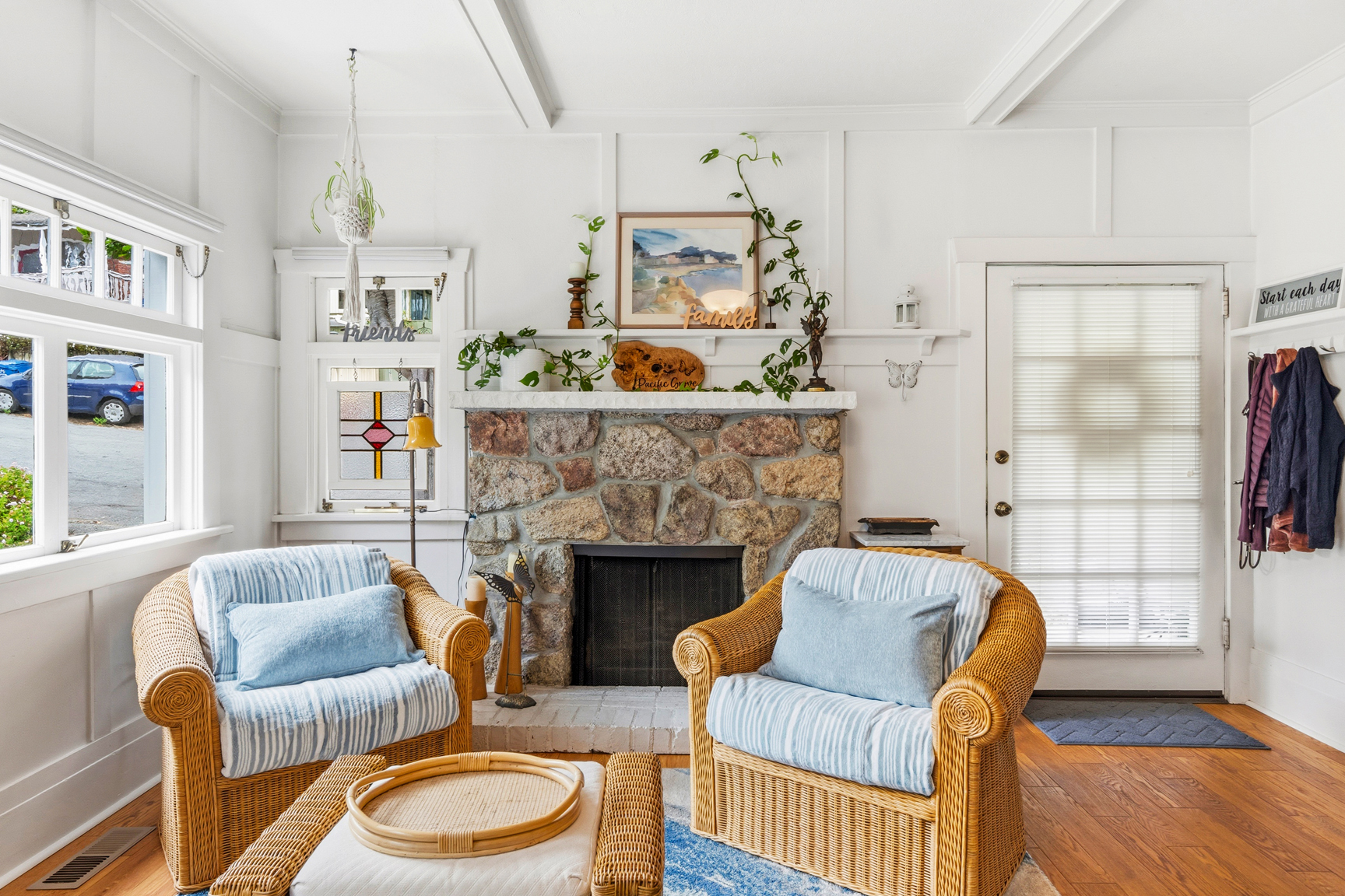 Pacific Grove Craftsman Cottage with Stone Fireplace
