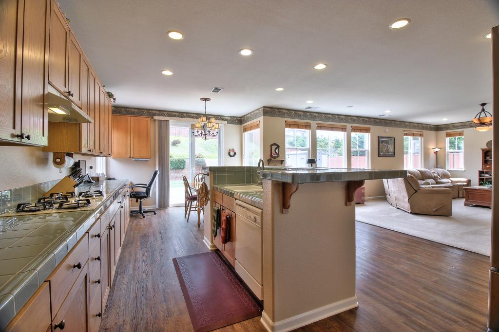 Kitchen and family room at 4369 Shoreline Court in Seaside Highlands