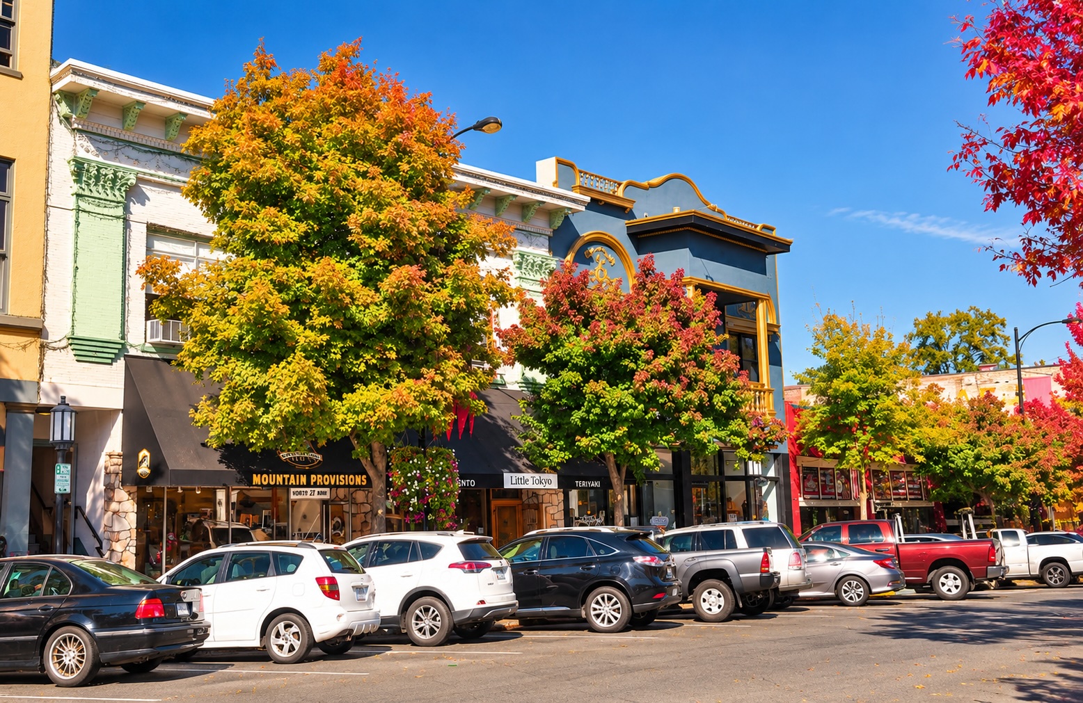 Historic downtown Ashland Plaza in Ashland, Oregon.