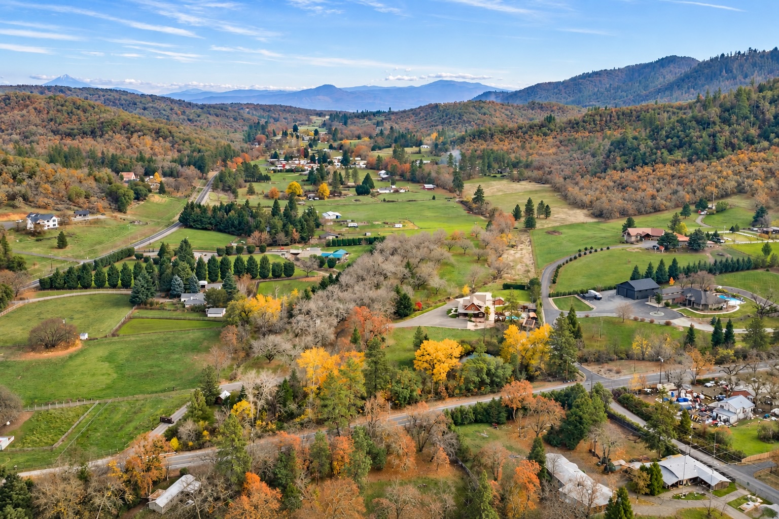 Scenic view of Central Point, Oregon, in Southern Oregon's Rogue Valley.