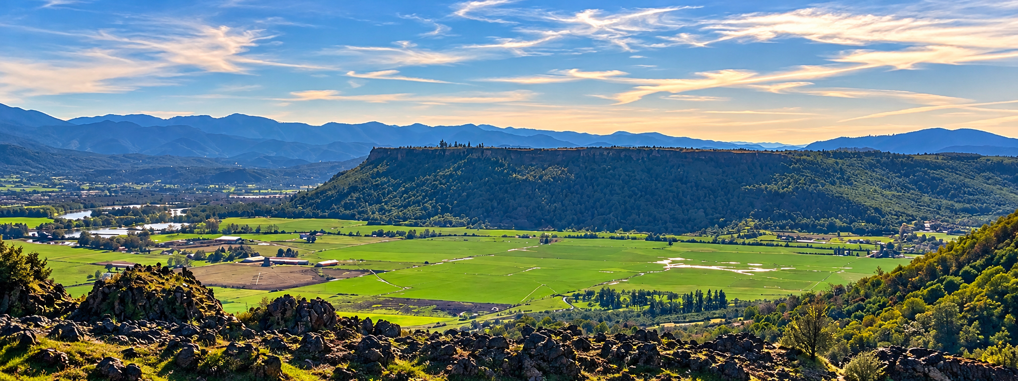 Lower Table Rock and farmland near Central Point, Oregon