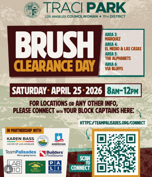 CAMPBELL WELLMAN PACIFIC PALISADES BRUSH CLEARANCE VOLUNTEER DAY APRIL 2026