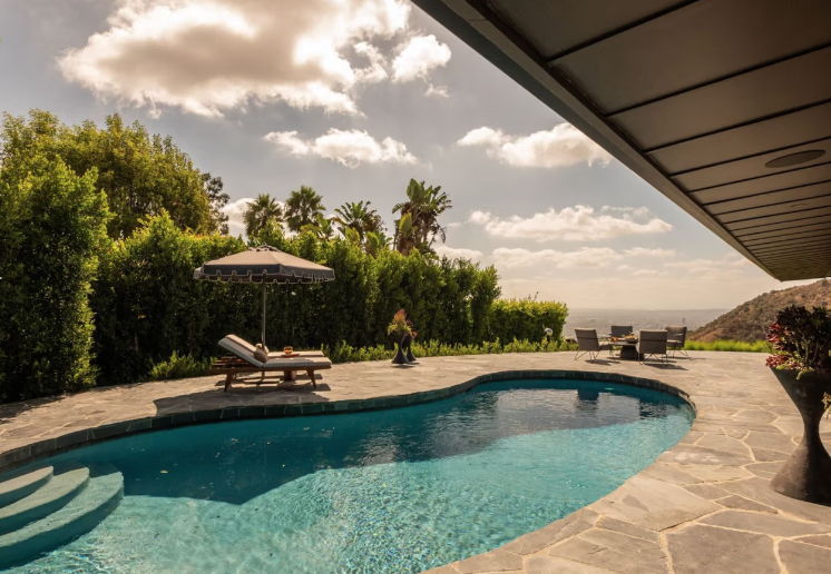 CAMPBELL WELLMAN PROPERTIES HOLLYWOOD HILLS SHAUN WHITE MID CENTURY HOME