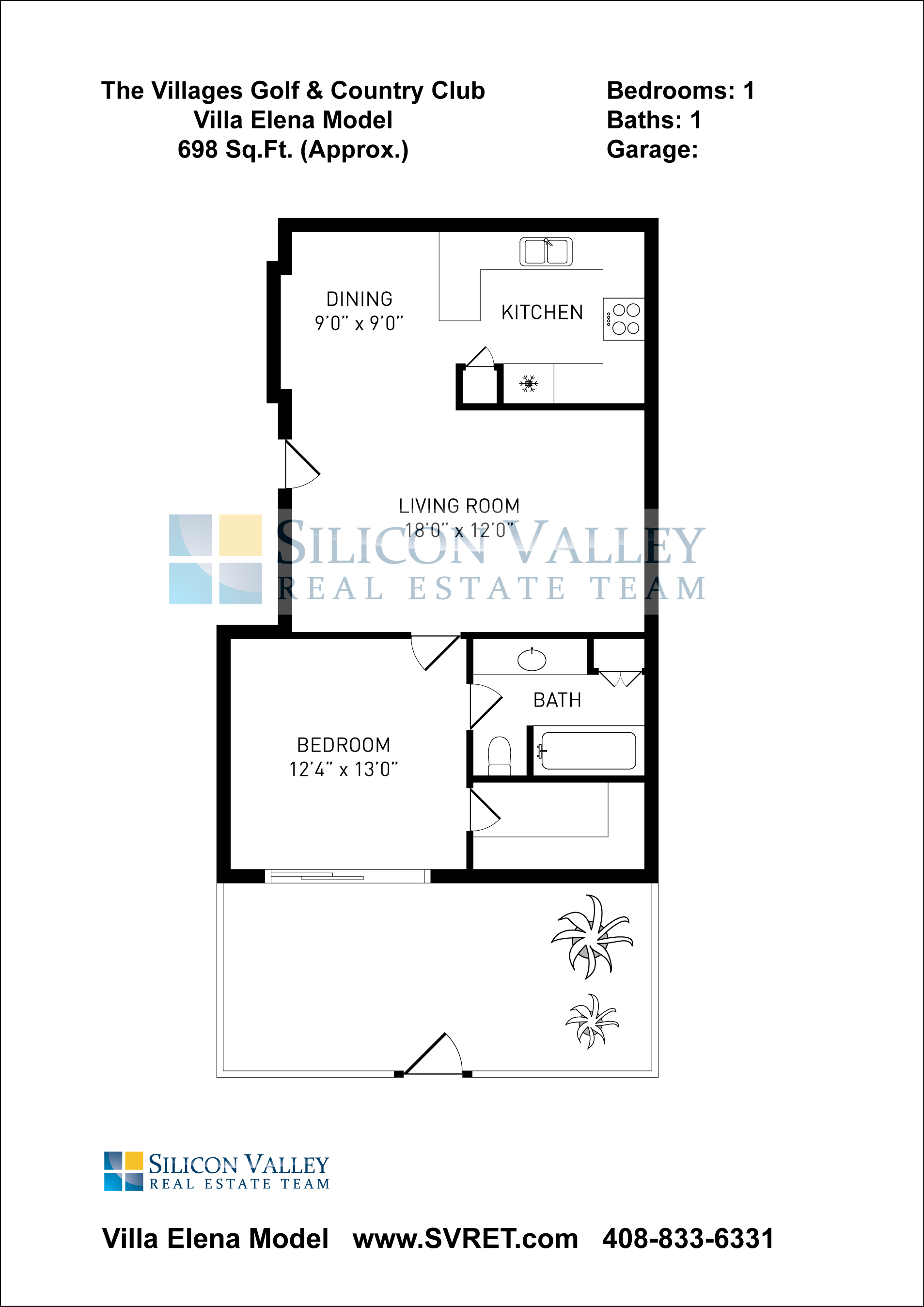 Villa Elena Floor Plan Model 698sf Montgomery Village The