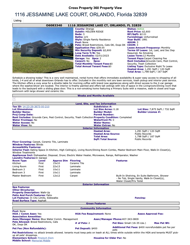 1116 Jessamine Lake Drive