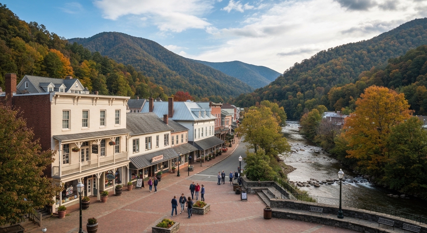 A small mountain town in the Blue Ridge foothills of Mitchell County, North Carolina.
