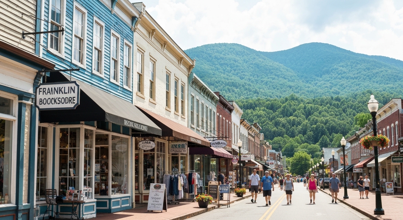 Downtown Franklin, North Carolina, where BCS Small Business has opened its new office.