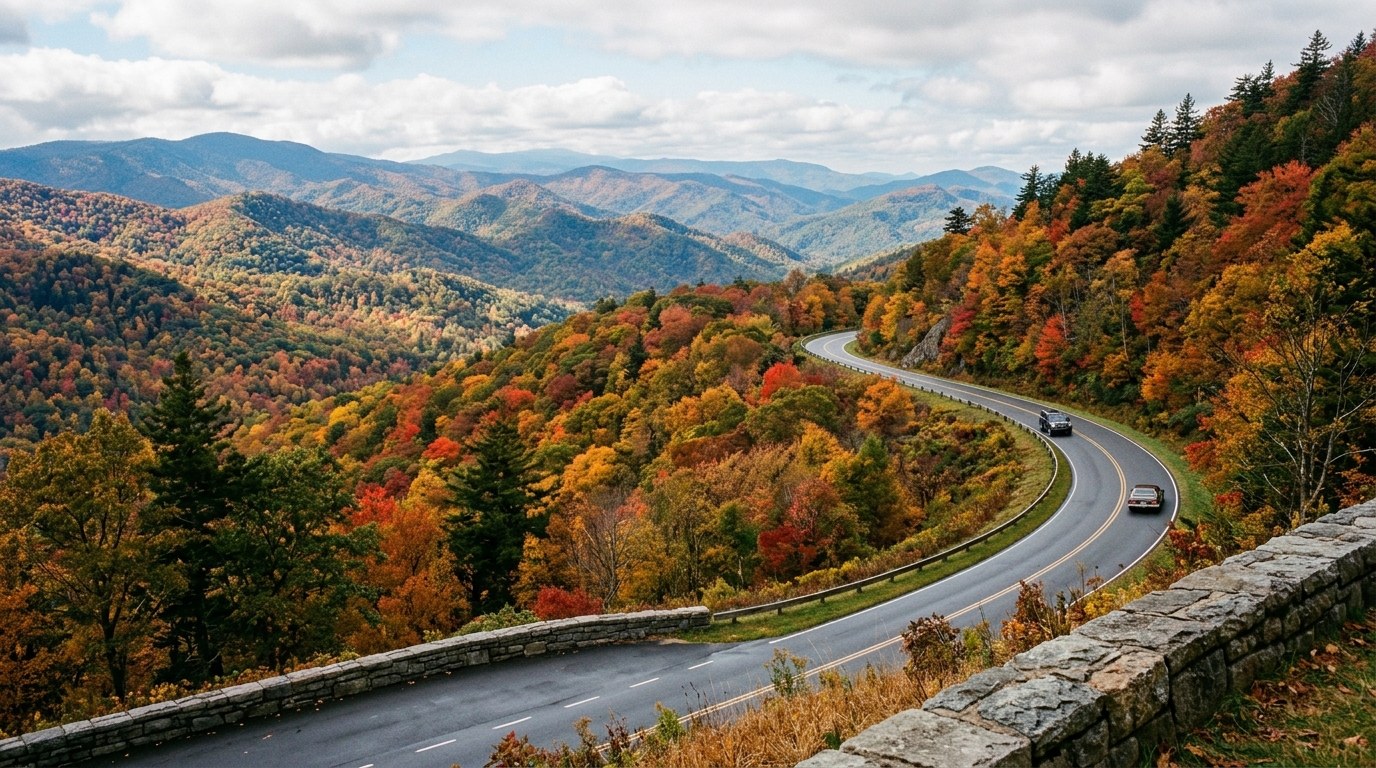 Illustrative image of autumn color along the Blue Ridge Parkway.