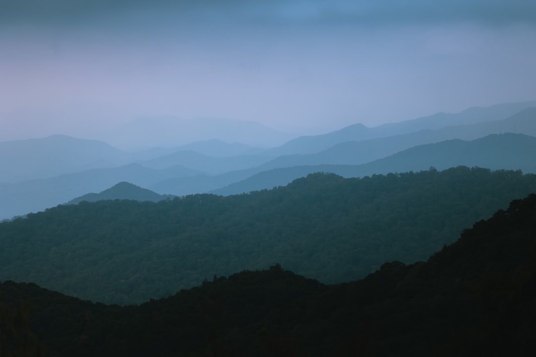 Smoky Mountains Blue Ridge misty morning forest landscape North Carolina