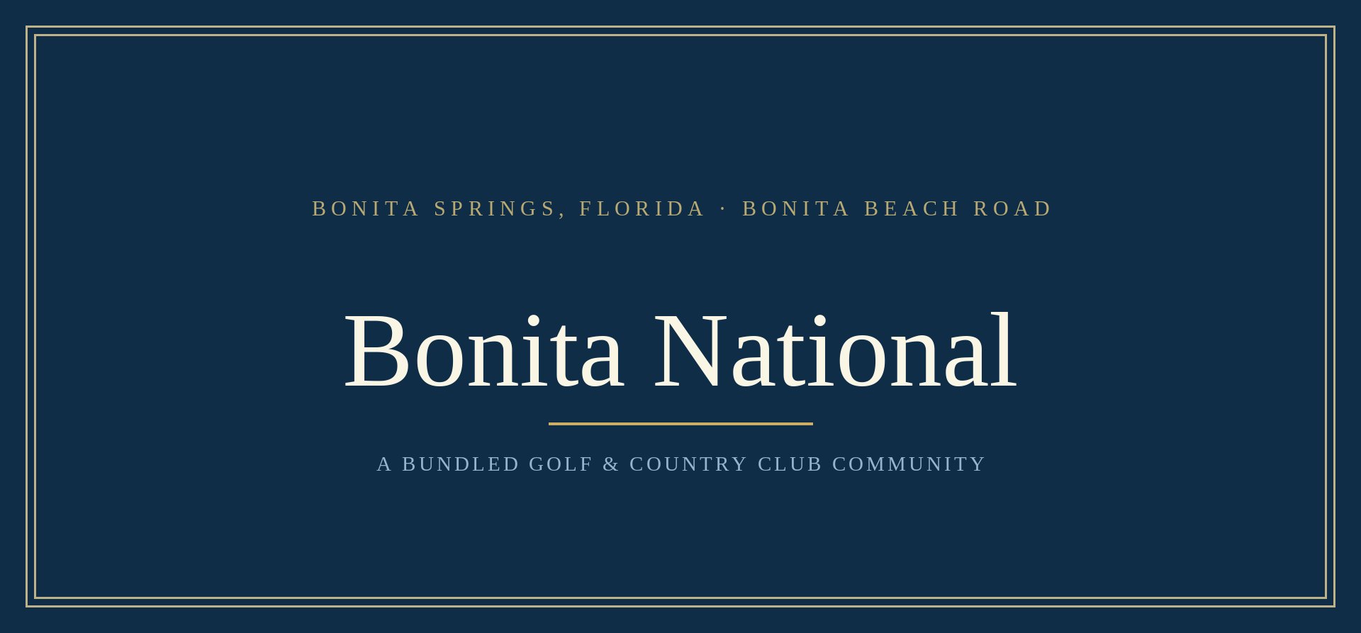 Bonita National community guide, Southwest Florida