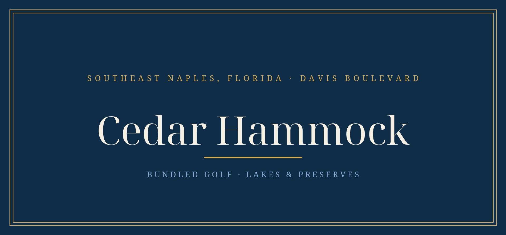 Cedar Hammock, Florida &mdash; bundled golf community in southeast Naples