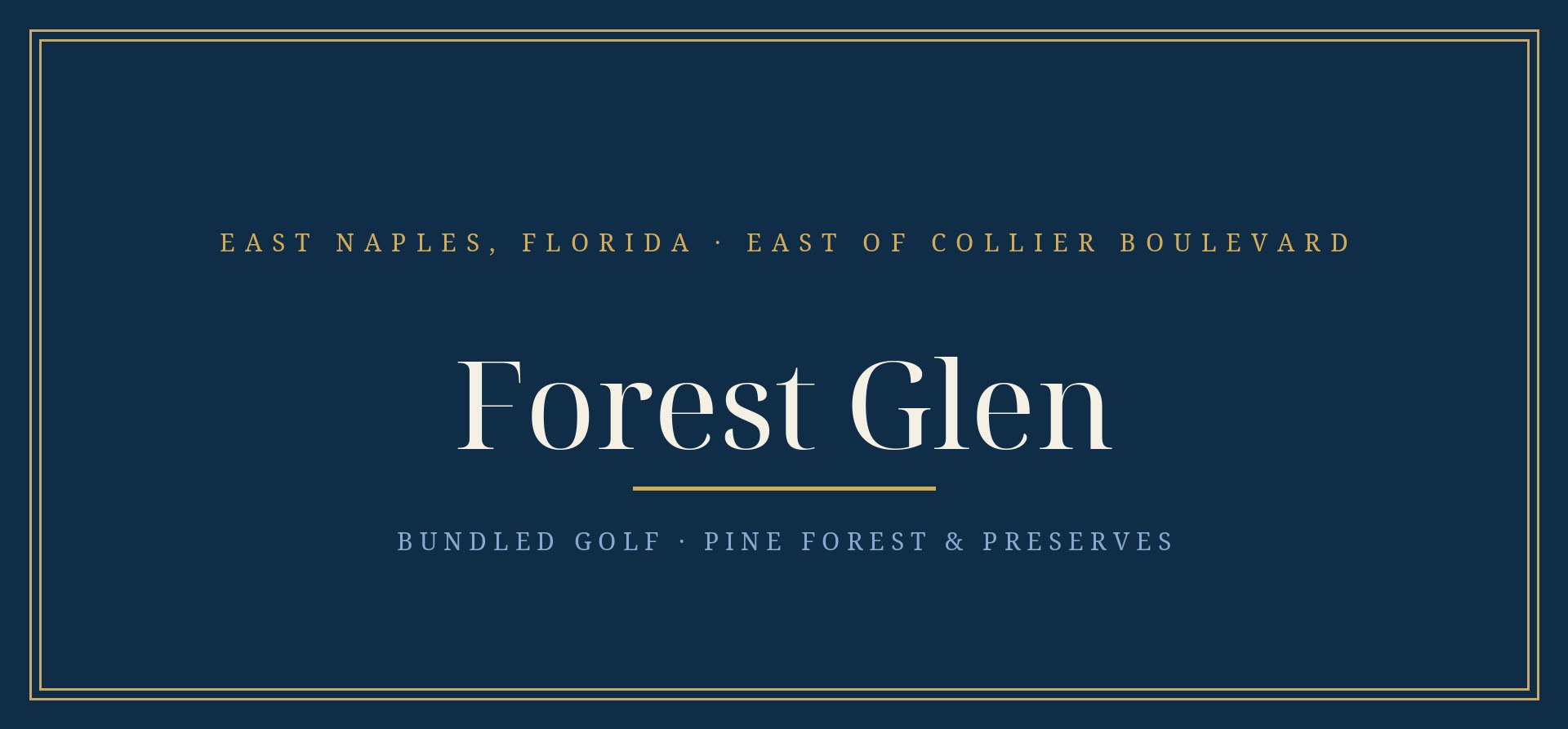 Forest Glen, Florida &mdash; gated bundled-golf country-club community in East Naples