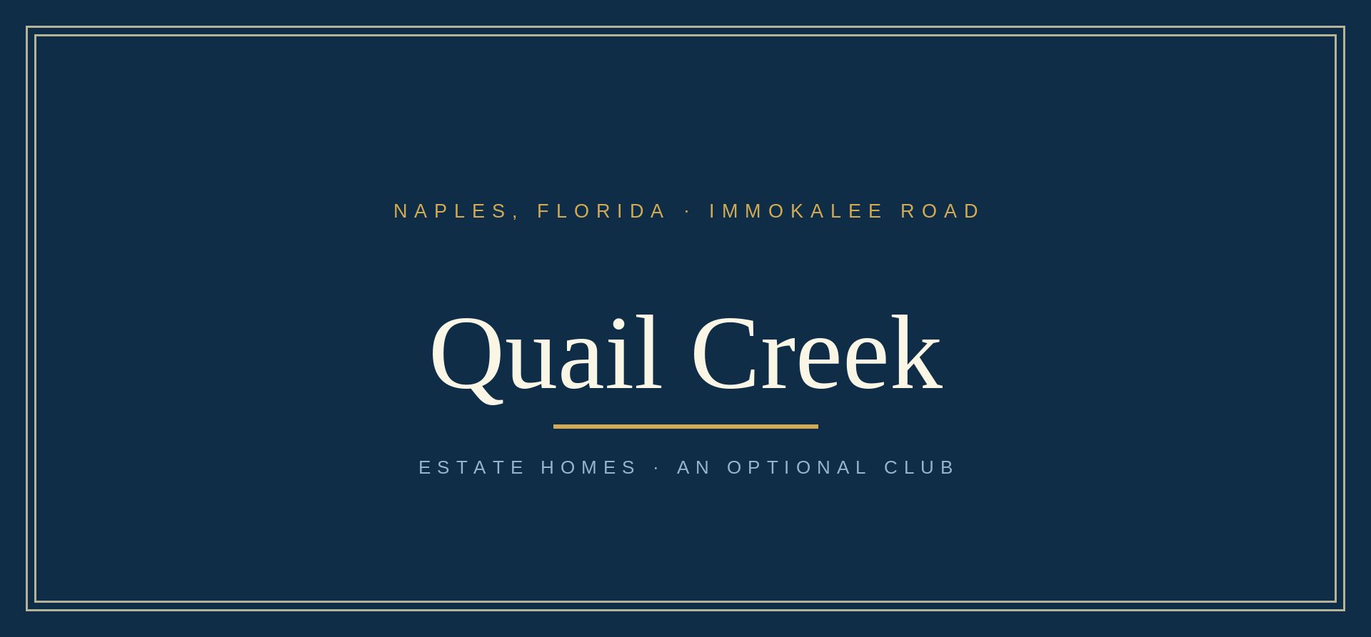 Quail Creek community guide, Southwest Florida