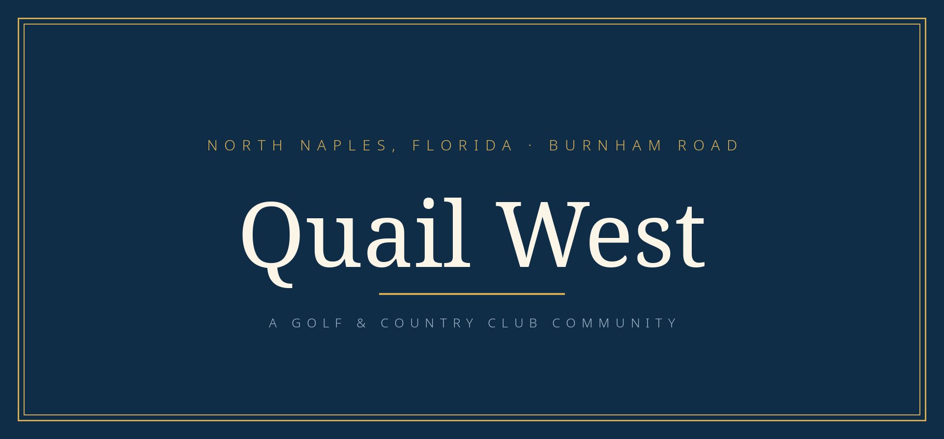 Quail West community guide, Southwest Florida