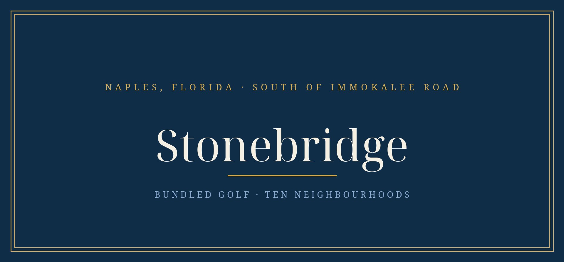Stonebridge, Florida — bundled golf country club community in North Naples