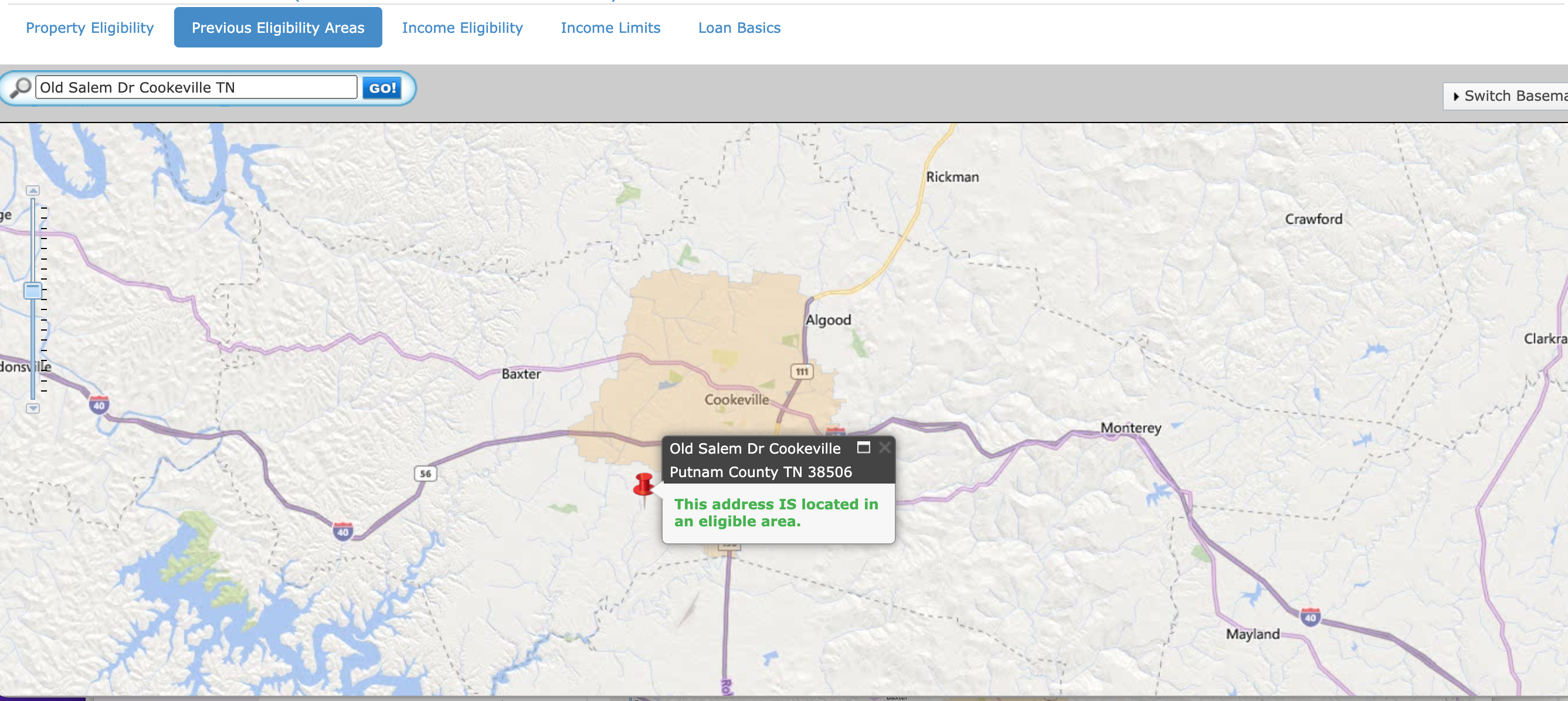 USDA Eligibility Map For Putnam County