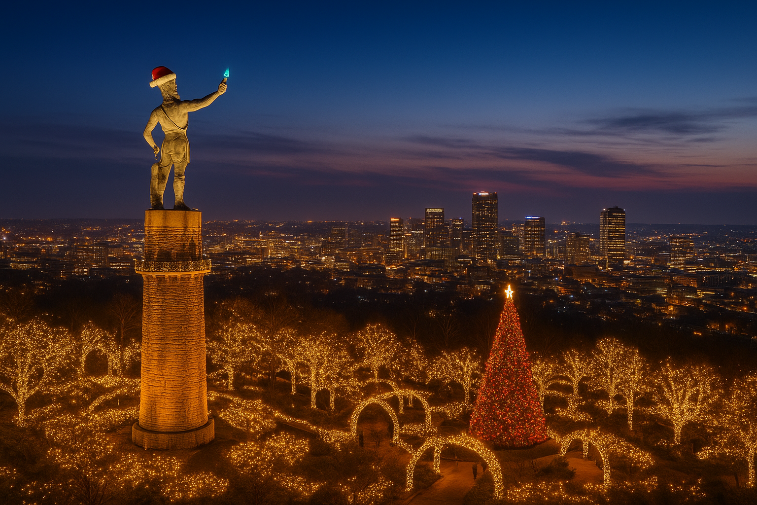 Magic Lights Vulcan Park Birmingham AL Christmas lights 2025