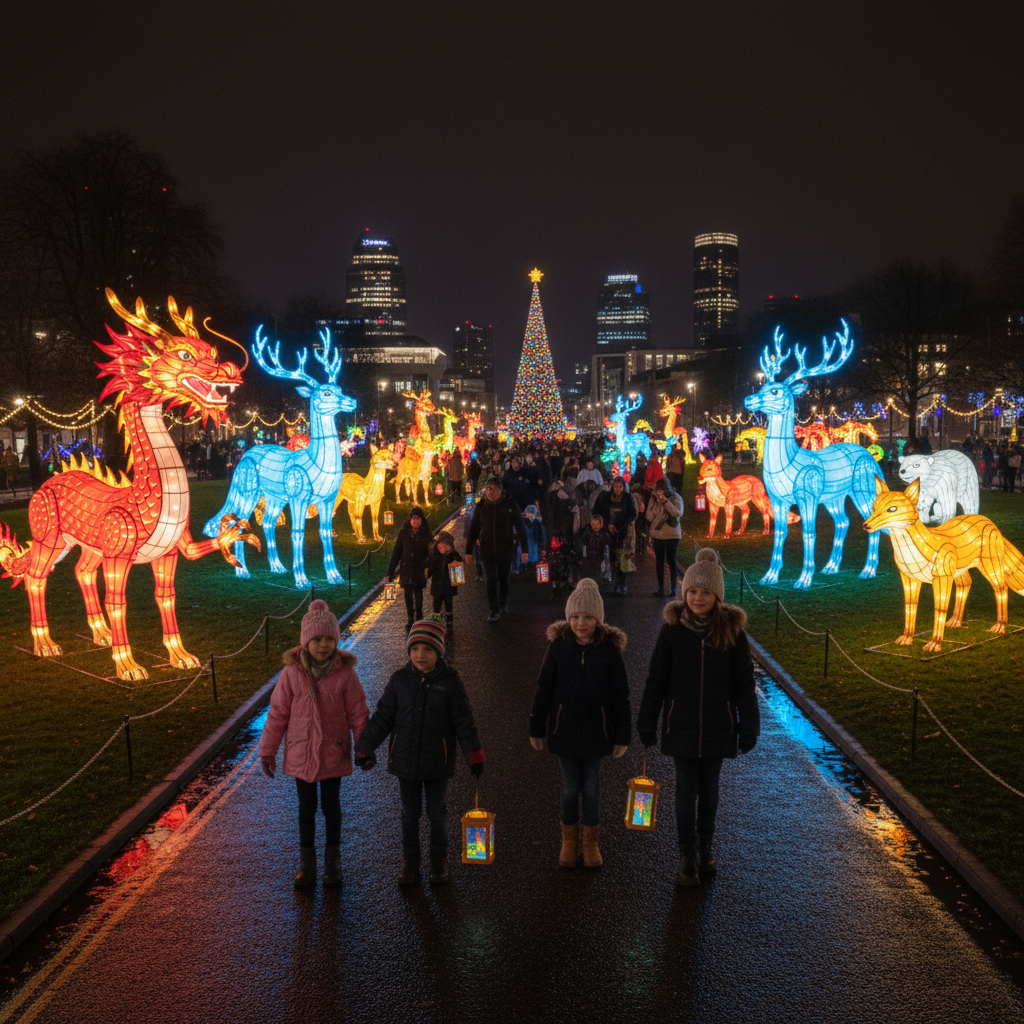 Glow Wild Birmingham Zoo walking lantern festival Christmas 2025
