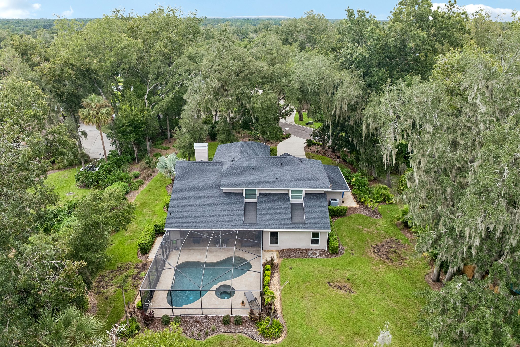 Aerial view of the 0.65-acre lot