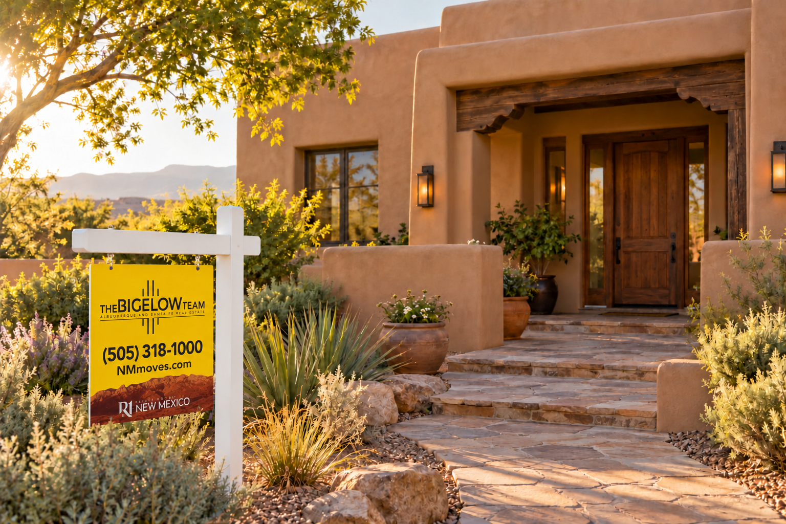 Illustration of a home with a Bigelow Team sign