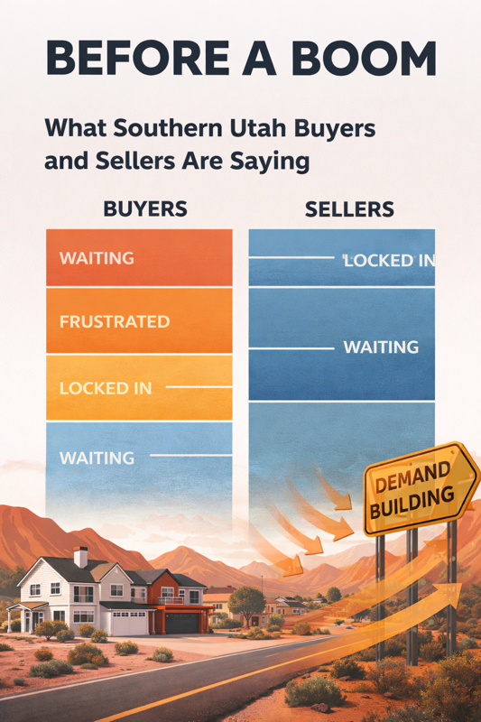 Boomsday setup: St. George and Hurricane real estate shift infographic