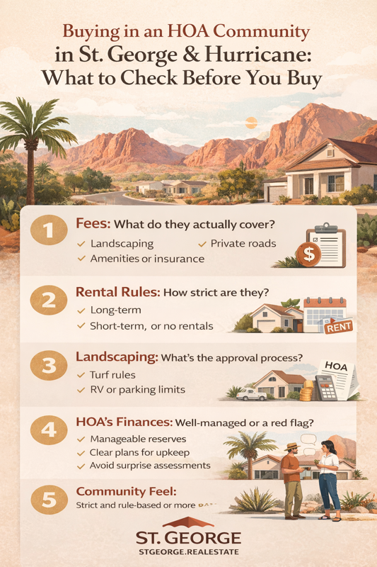 HOA checklist for buyers in St. George and Hurricane Utah