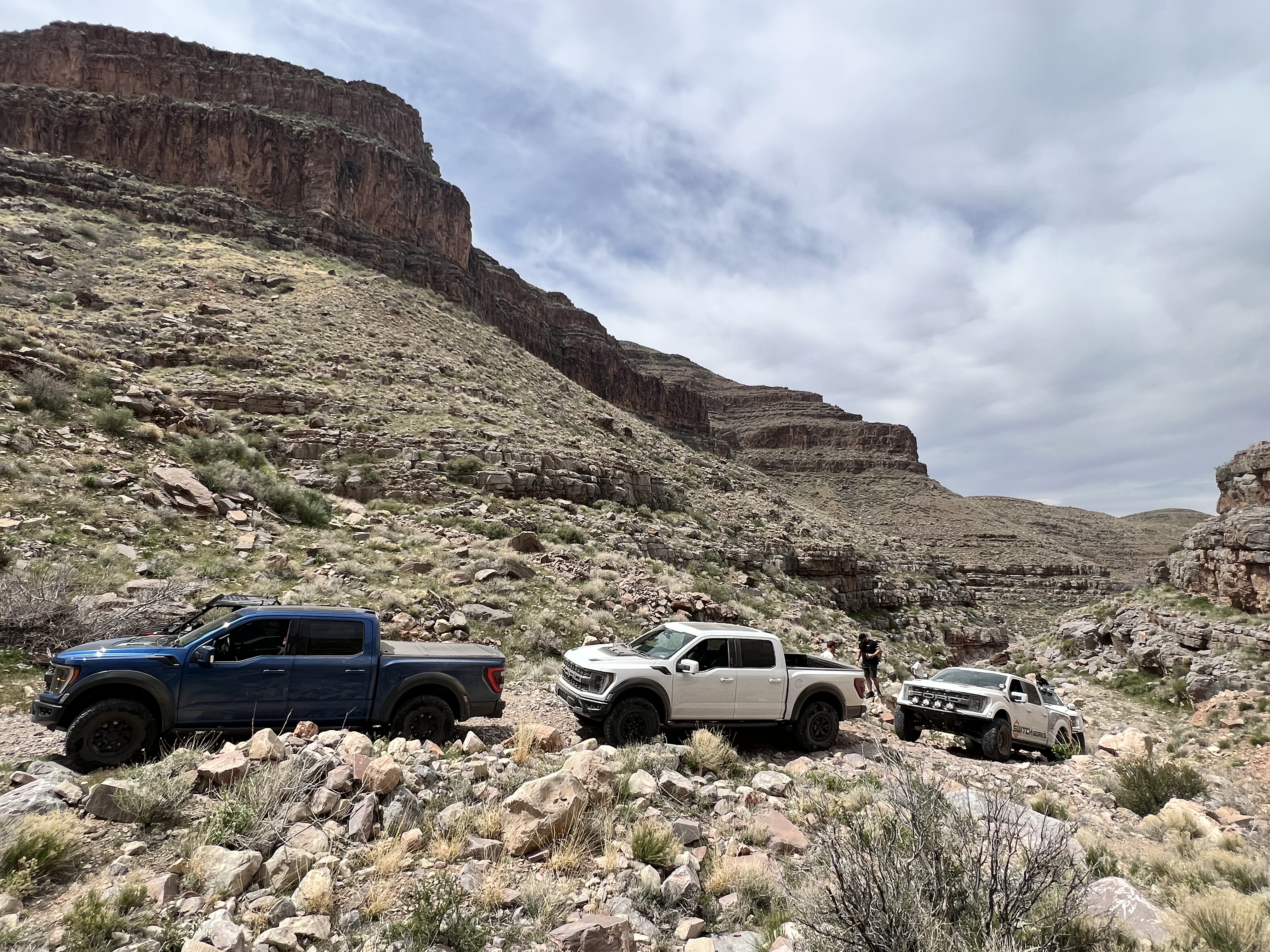 Overland run near the North Rim of the Grand Canyon in Ford Raptors