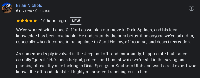 Hurricane Utah real estate review mentioning Sand Hollow and the off-road lifestyle