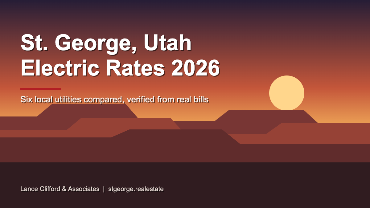 St. George, Utah electric rates 2026, six local utilities compared