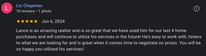 Southern Utah real estate client testimonial for Lance Clifford