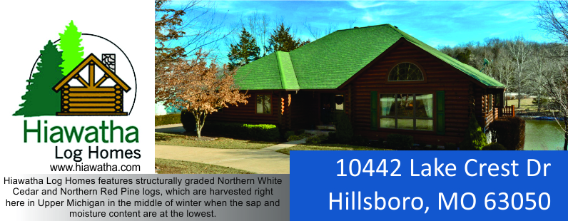 Award-Winning Log Home | 10442 Lake Crest Dr, Hillsboro, MO 63050