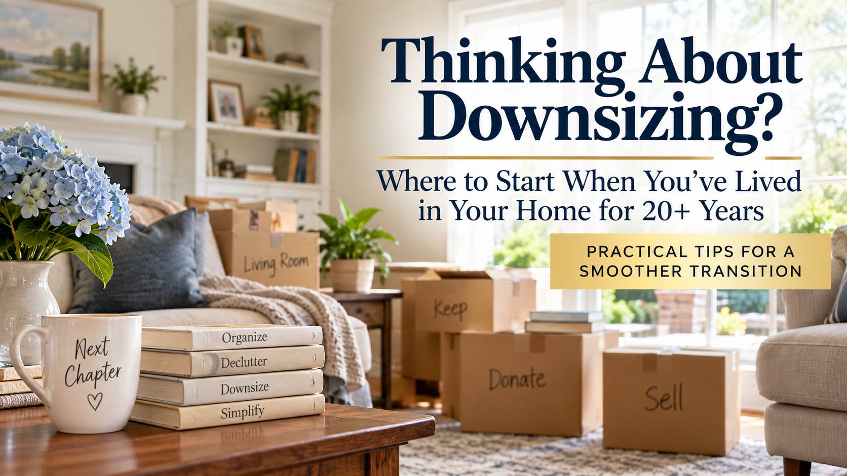 Thinking about downsizing after living in your home for twenty years or more
