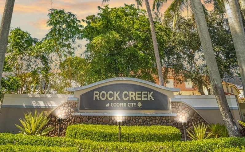 Rock Creek community entrance sign in Cooper City FL