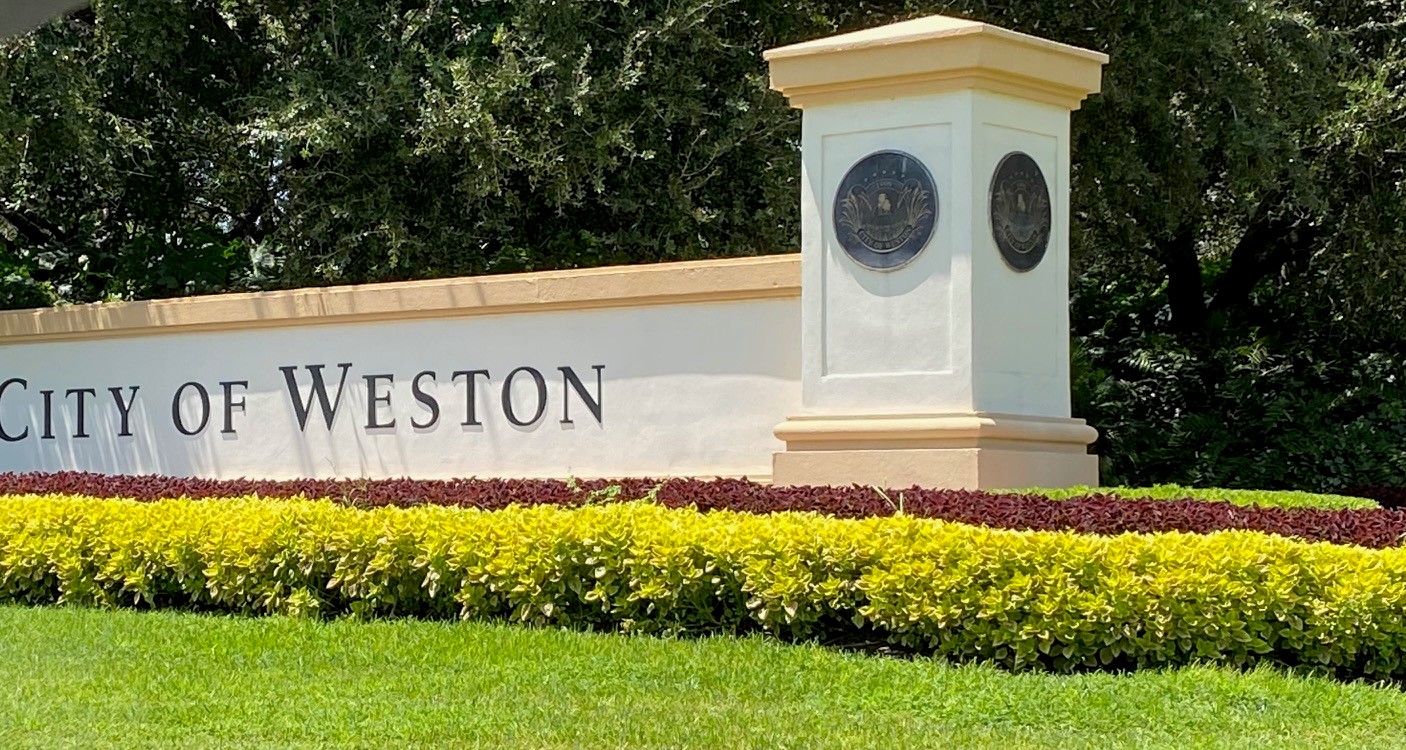 City of Weston, Florida entrance sign