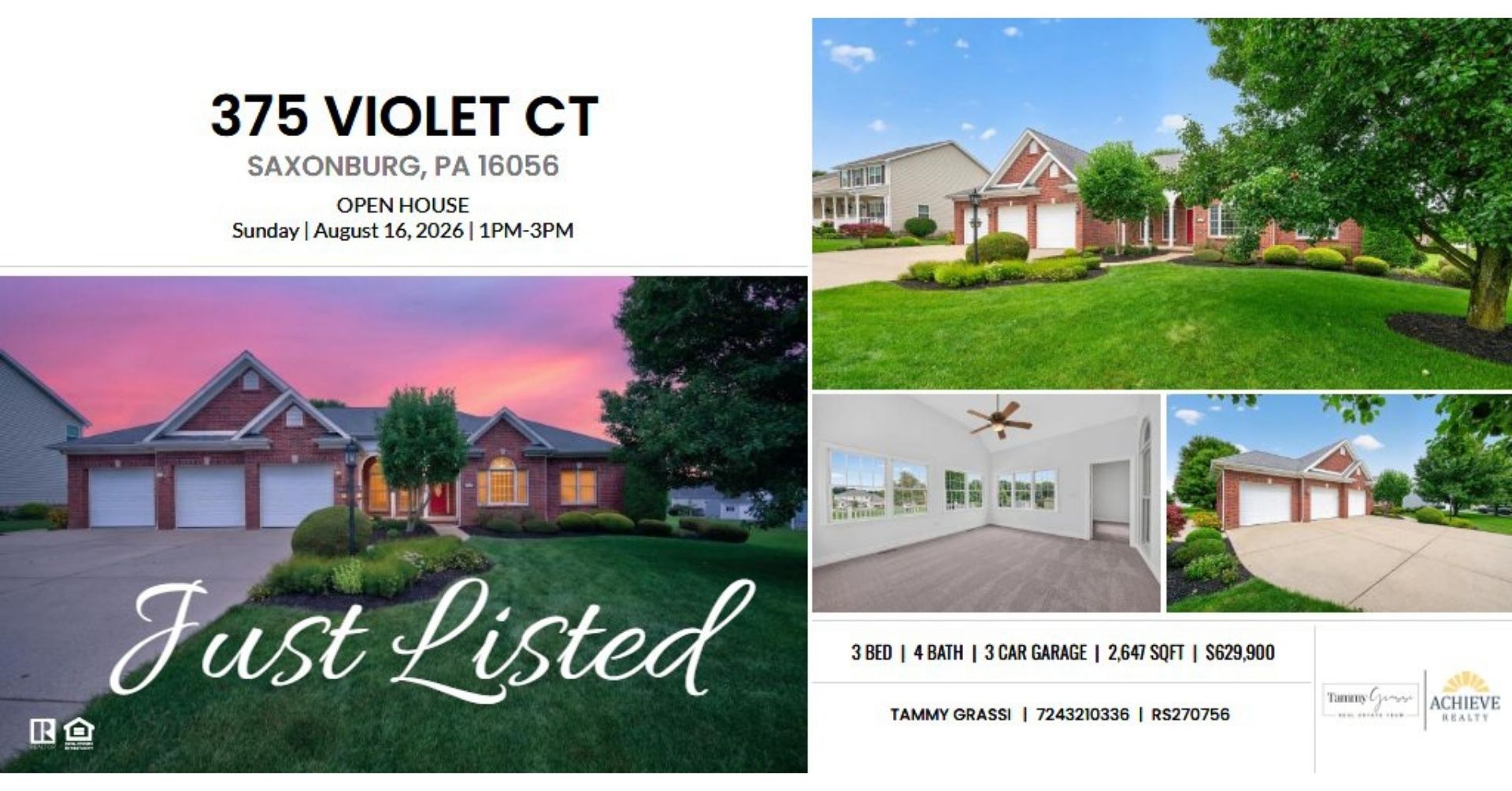 Open House This Sunday, August 16 | 1&ndash;3 PM | 375 Violet Ct