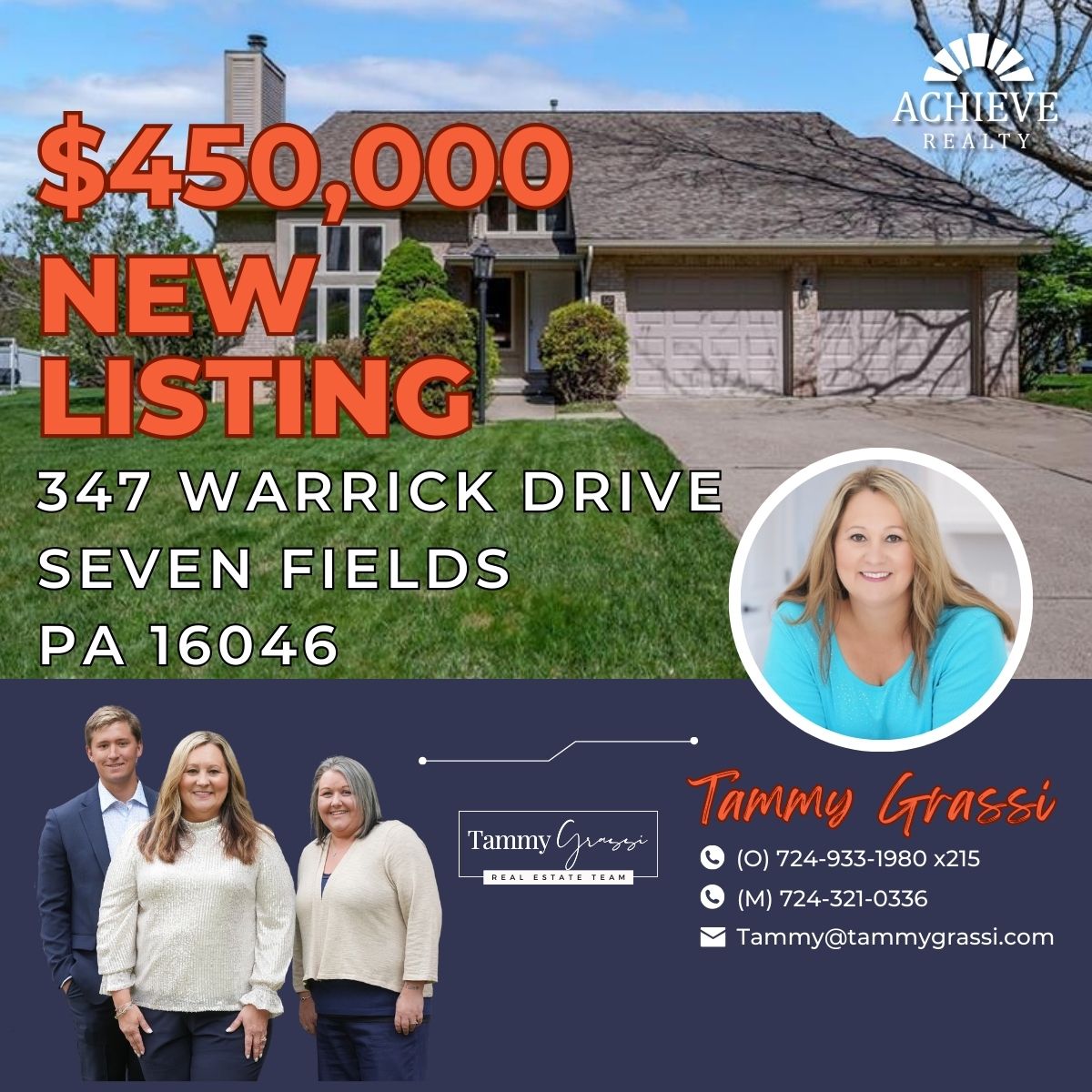 New Listing: 347 Warrick Drive Seven Fields PA 16046